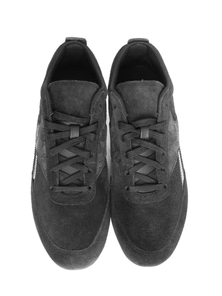 Μαύρο πάνινα παπούτσια των γυναικών. μόνωση. — Φωτογραφία Αρχείου