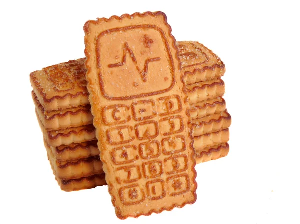 Cookies de açúcar em um telefone celular — Fotografia de Stock
