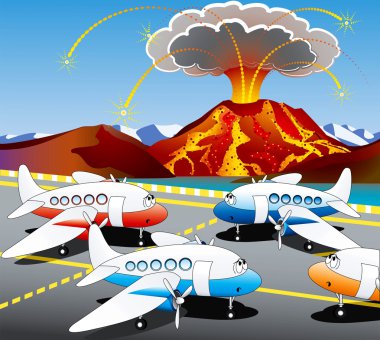 Iceland volcano clipart