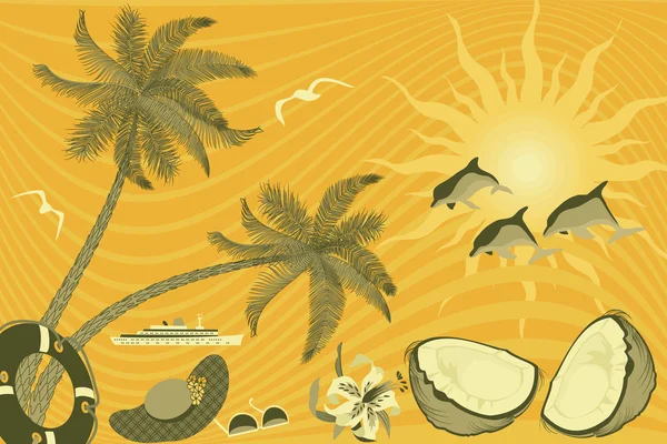 Île tropicale — Image vectorielle