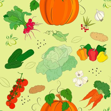 Vegetable seamless pattern clipart