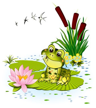 Cute frog clipart