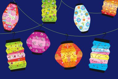 Chinese lanterns clipart