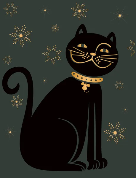 Чорна кішка — стоковий вектор