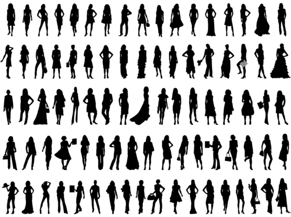 Fashion silhouettes — Stock Vector