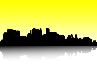 Yellow city vector clipart