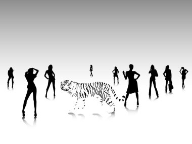 Fashion silhouettes clipart