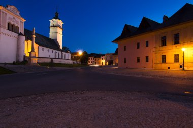 Slovakia small town in the evening clipart