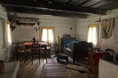 Old room in farmer's house clipart