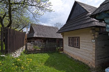 Old wooden house in slovakian village clipart