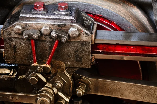 Details of locomotive 's valve gear — стоковое фото