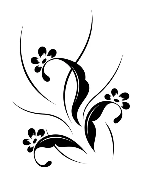 Blumenmuster, Tätowierung — Stockvektor