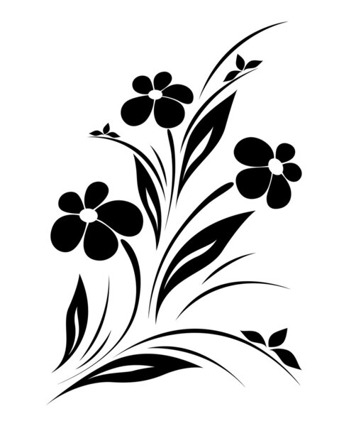 Vector flower pattern on white background