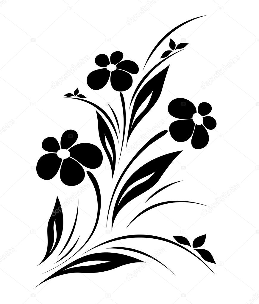 Vector flower pattern on white background Stock Vector by ©MariStep 3573177