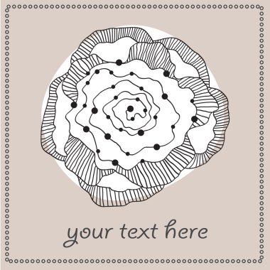 Greeting card with abstract flower clipart