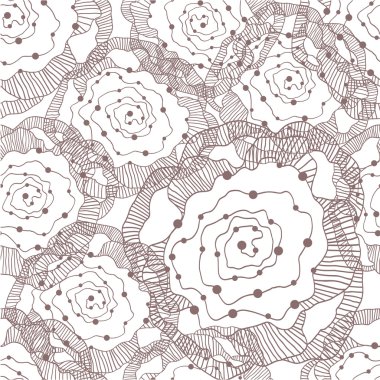 Seamless abstract flower pattern clipart