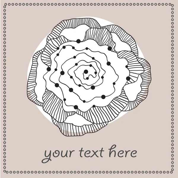 Carte de voeux avec fleur abstraite — Image vectorielle