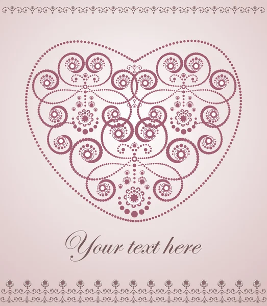 Carte de vœux élégante avec cœur — Image vectorielle