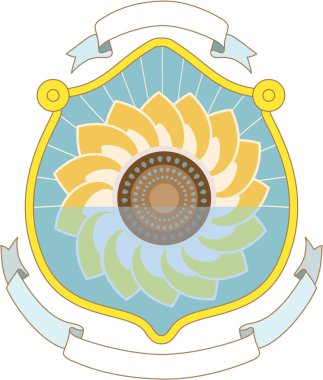 Crest pattern with sunflower clipart