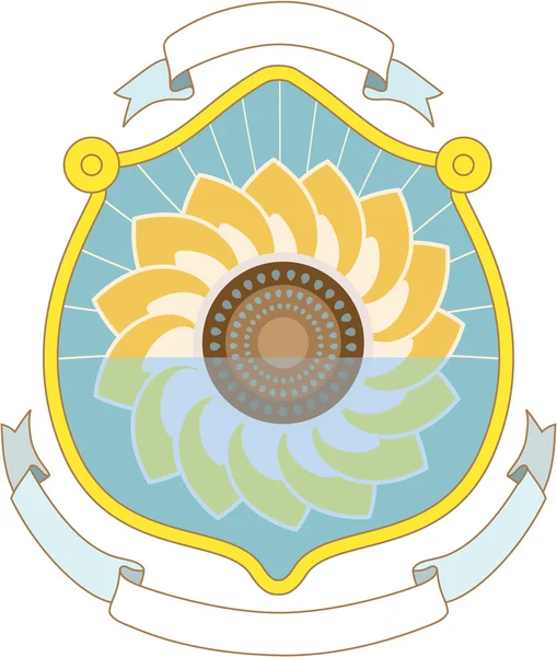 Crest pattern with sunflower — Διανυσματικό Αρχείο