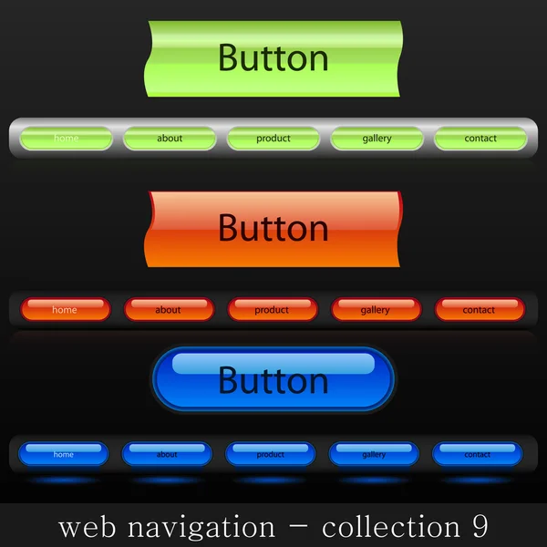 Sammlung von Webnavigationen — Stockvektor