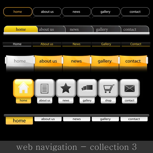 Web navigation collection — Stock Vector