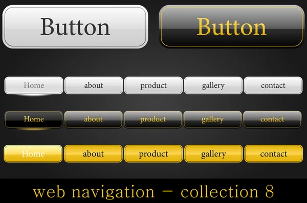 Sammlung von Webnavigationen — Stockvektor