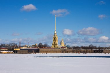 Peter and Paul Fortress in early spring clipart