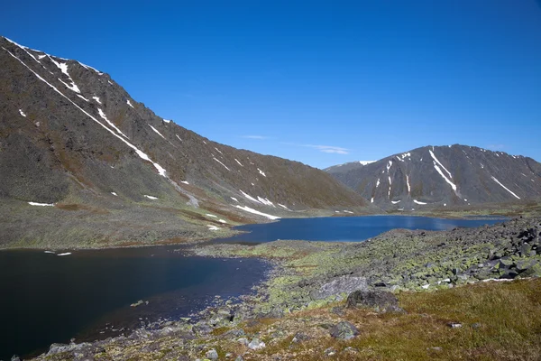 Lakes at Polar mountains valley Stock Photo