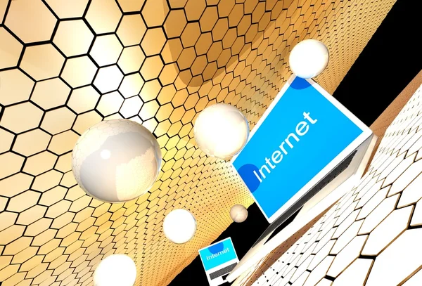 Internet concept met laptop — Stockfoto