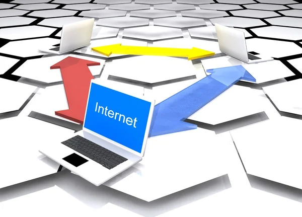 Концепция Интернета с ноутбуком — стоковое фото