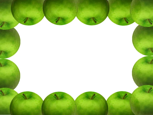 Рамка из зеленых яблок — стоковое фото