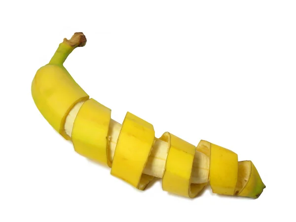 Очищенный банан — стоковое фото