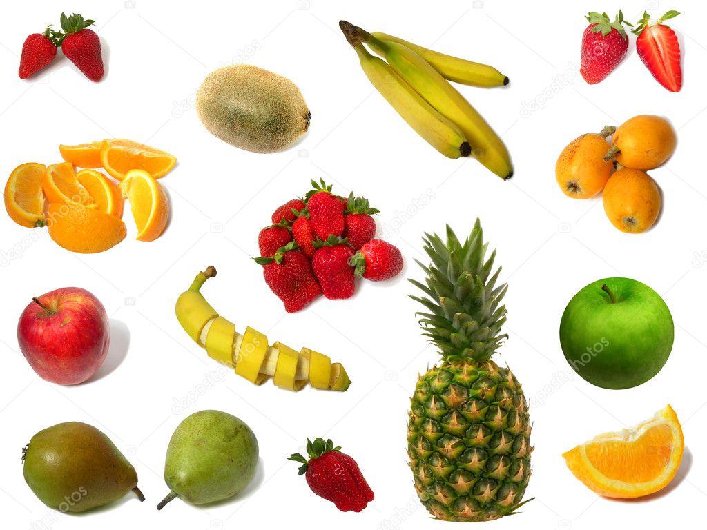 Set of various fruits