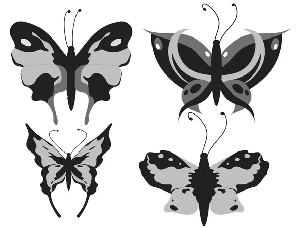 四个不同的蝴蝶 — 图库照片