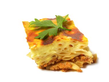 Casserole of macaroni .Greek pastitsio. clipart