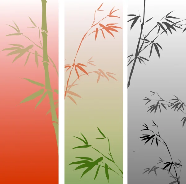 Bambu dalları ile banner — Stok fotoğraf