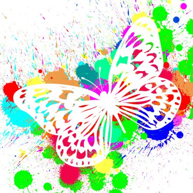 Butterfly from color splashes clipart