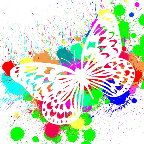 Бабочка от цветных брызг — стоковое фото