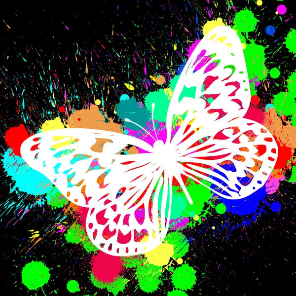 Butterfly from color splashes — Stock Photo, Image
