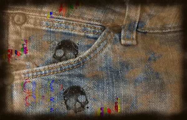 汚れたジーンズ背景 — ストック写真