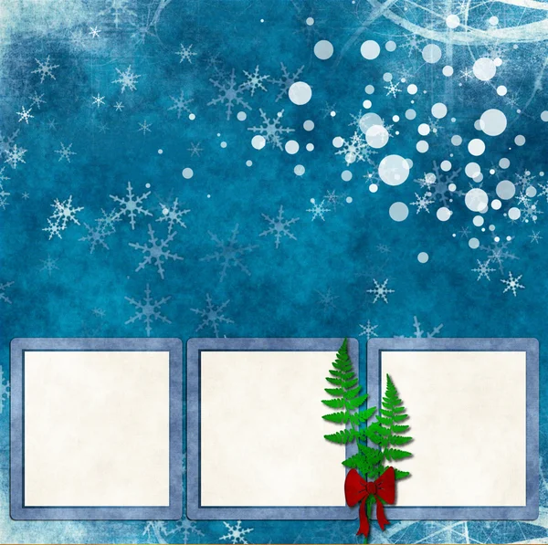 Ročník pozadí s rámy na Vánoce — Stock fotografie