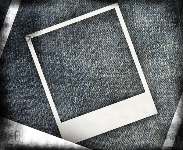 Грандиозный джинсовый фон с мгновенной рамкой — стоковое фото