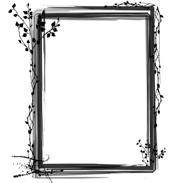 Grunge květinový rámeček — Stock fotografie