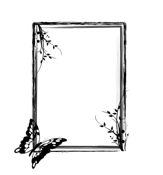 Grunge floral frame — Stockfoto