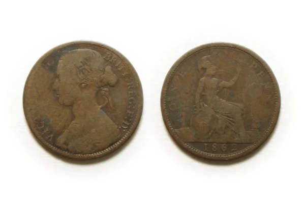 Una moneda de un centavo —  Fotos de Stock