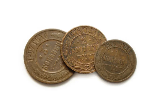 Antiguas monedas de cobre —  Fotos de Stock