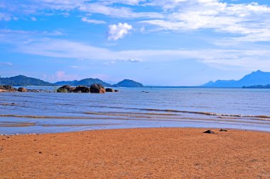 santubong Yarımadası kıyılarında Denizi. Borneo.