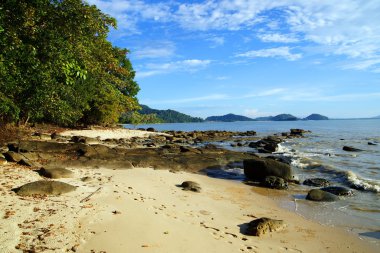 santubong Yarımadası kıyılarında Denizi. Borneo.