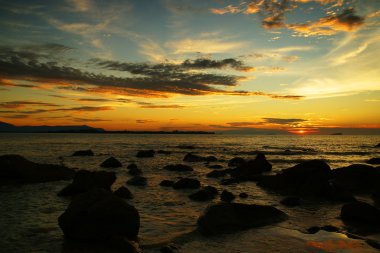 Sea sunset. Borneo. clipart